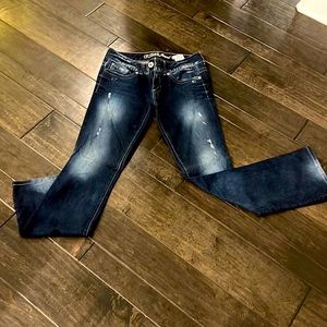 Guess jeans low rise bell white wash look